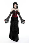 Gothic burgundy sexy shoulder lace sleeves tops TW560