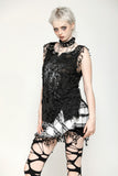Black Distressed Graphic Tank Top TW582