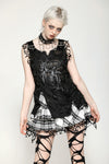 Black Distressed Graphic Tank Top TW582