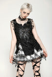 Black Distressed Graphic Tank Top TW582