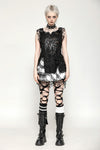 Black Distressed Graphic Tank Top TW582