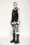 Black Distressed Graphic Tank Top TW582