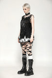 Black Distressed Graphic Tank Top TW582