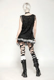 Black Distressed Graphic Tank Top TW582