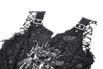 Black Distressed Graphic Tank Top TW582