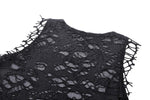 Black Distressed Graphic Tank Top TW582