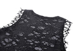 Black Distressed Graphic Tank Top TW582
