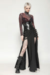 Black and Red Tie-Dye Mesh Versatile Basic Top TW620
