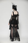 Gothic Romantic Lace Flare Sleeve Top TW623