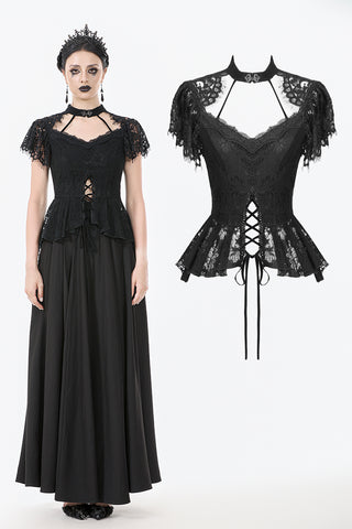 Gothic Lace High-Collar Top TW632