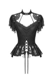 Gothic Lace High-Collar Top TW632