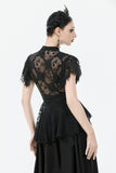 Gothic Lace High-Collar Top TW632