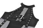 Punk Mesh Panel Knit Top TW662