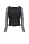 Punk Knitted Top with Mesh Panels and Buckle Details TW663
