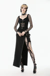 Punk Knitted Top with Mesh Panels and Buckle Details TW663