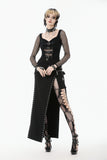 Punk Knitted Top with Mesh Panels and Buckle Details TW663