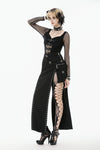 Punk Knitted Top with Mesh Panels and Buckle Details TW663