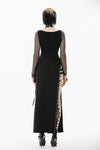 Punk Knitted Top with Mesh Panels and Buckle Details TW663