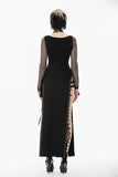 Punk Knitted Top with Mesh Panels and Buckle Details TW663