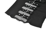 Punk Knitted Top with Mesh Panels and Buckle Details TW663