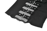 Punk Knitted Top with Mesh Panels and Buckle Details TW663