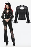 Gothic Butterfly Mesh Top with Stand Collar TW666