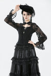 Gothic Butterfly Mesh Top with Stand Collar TW666