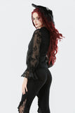 Gothic Butterfly Mesh Top with Stand Collar TW666