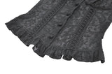 Black Floral Lace High-Neck Gothic Shoulder-Mantle Corset Top TW669
