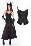 Black Lace Court Lace-Up Camisole TW672