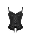 Black Lace Court Lace-Up Camisole TW672