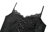 Black Lace Court Lace-Up Camisole TW672