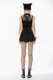 Dark Punk Mesh Strap Lace-Up Top TW673