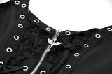 Punk Metal Distressed Knit Lace-Up Vest TW674