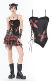 Punk Plaid Cross Strap Top TW676