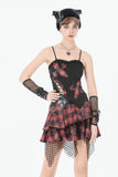 Punk Plaid Cross Strap Top TW676