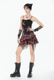 Punk Plaid Cross Strap Top TW676