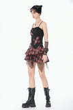Punk Plaid Cross Strap Top TW676