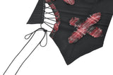Punk Plaid Cross Strap Top TW676