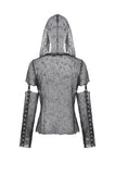 Punk Mesh Hollow-Out Hooded Top TW678