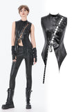 Punk Distressed Leather Lace-Up Vest TW679