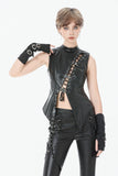Punk Distressed Leather Lace-Up Vest TW679