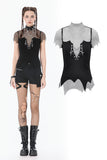 Dark Punk Mesh Chain Top TW682