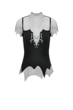 Dark Punk Mesh Chain Top TW682