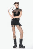 Dark Punk Mesh Chain Top TW682