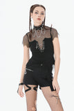 Dark Punk Mesh Chain Top TW682