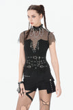 Dark Punk Mesh Chain Top TW682