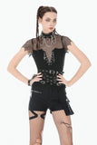 Dark Punk Mesh Chain Top TW682