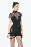Dark Punk Mesh Chain Top TW682