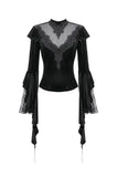 Gothic Velvet Lace High-Neck Top TW685